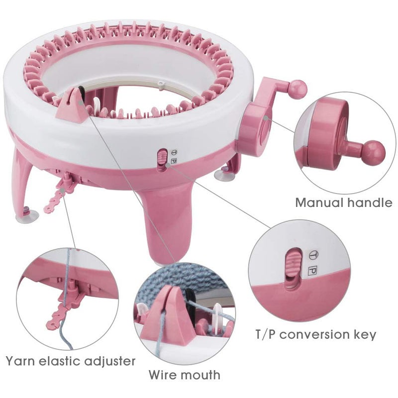 MIAOKE Knitting Machine, 40 Needles Smart Weaving Loom Knitting Round Loom, Knitting Board Rotating Double Knit Loom Machine, DIY Knitting Loom Machines Weaving Loom Kit for Adults - Image 5